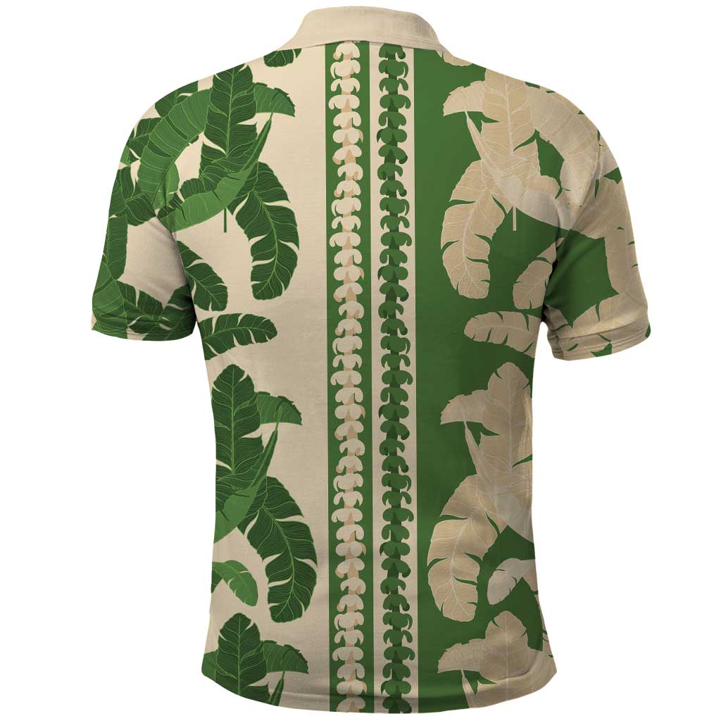 Hawaii Pua Kenikeni Lei Polo Shirt With Lau Maia Green