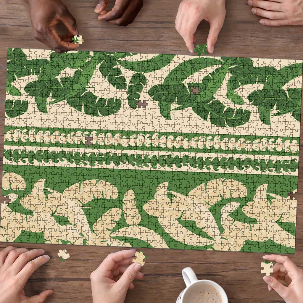 Hawaii Pua Kenikeni Lei Puzzle With Lau Maia Green
