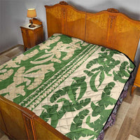 Hawaii Pua Kenikeni Lei Quilt With Lau Maia Green