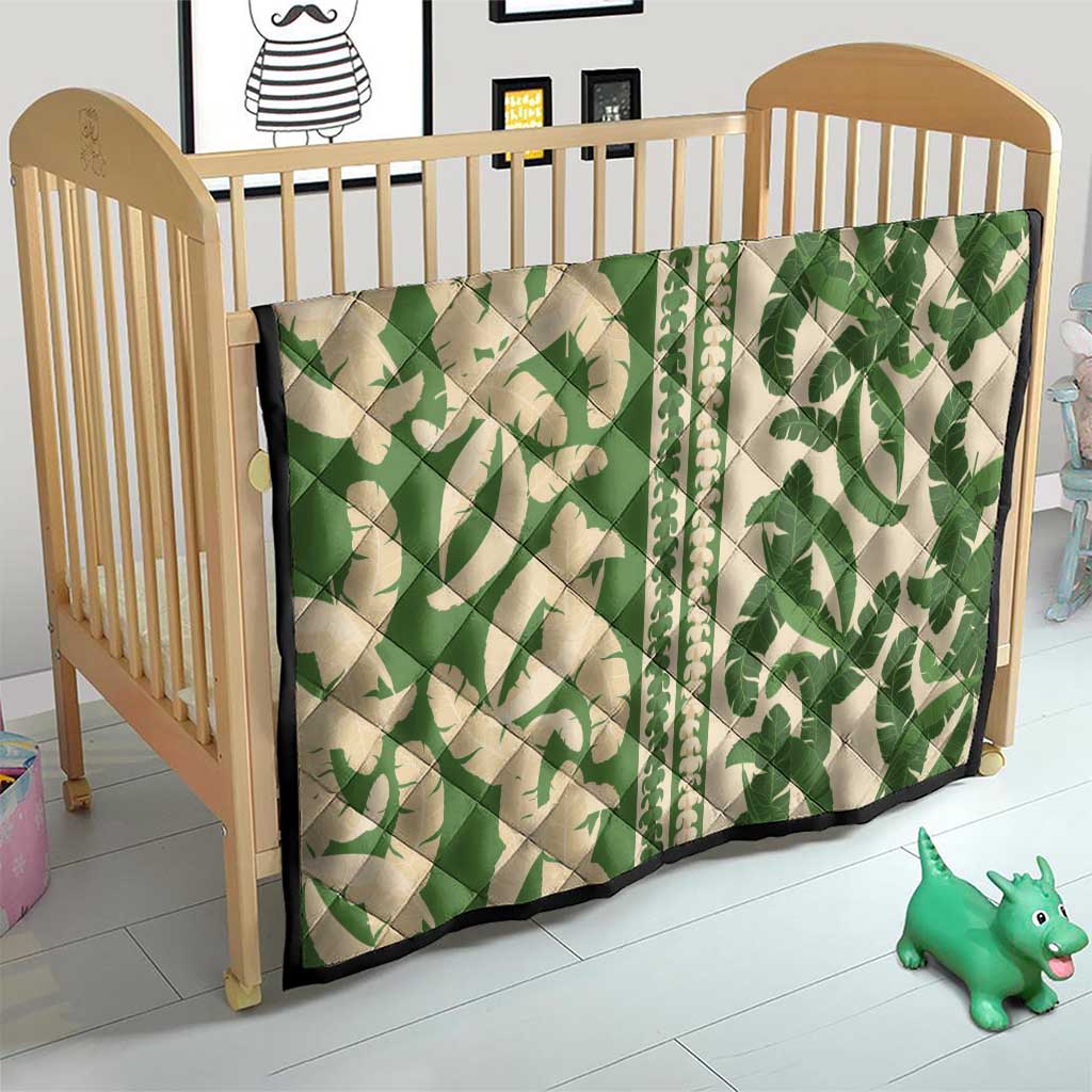 Hawaii Pua Kenikeni Lei Quilt With Lau Maia Green