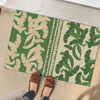 Hawaii Pua Kenikeni Lei Rubber Doormat With Lau Maia Green