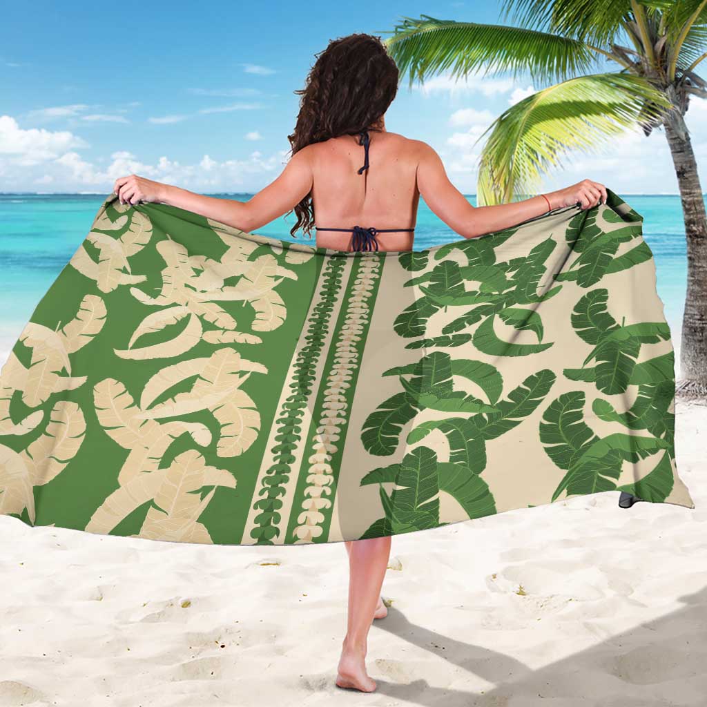 Hawaii Pua Kenikeni Lei Sarong With Lau Maia Green
