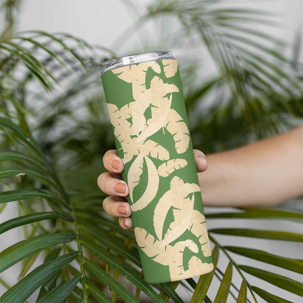 Hawaii Pua Kenikeni Lei Skinny Tumbler With Lau Maia Green