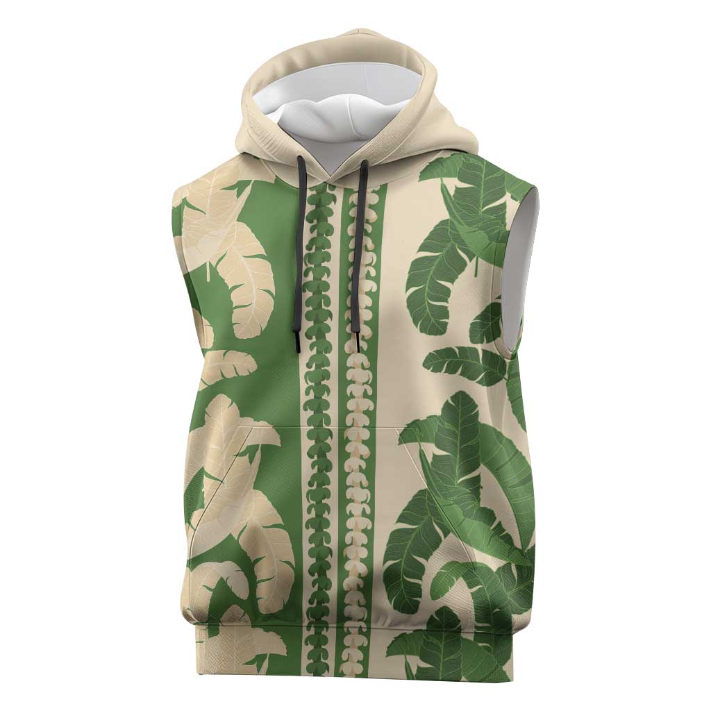 Hawaii Pua Kenikeni Lei Sleeveless Hoodie With Lau Maia Green