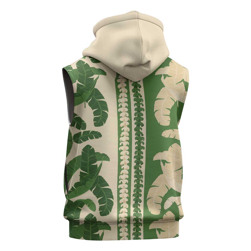 Hawaii Pua Kenikeni Lei Sleeveless Hoodie With Lau Maia Green