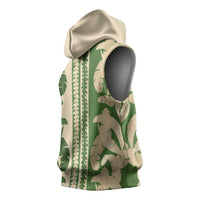 Hawaii Pua Kenikeni Lei Sleeveless Hoodie With Lau Maia Green