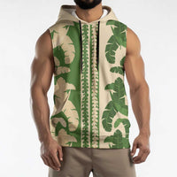 Hawaii Pua Kenikeni Lei Sleeveless Hoodie With Lau Maia Green