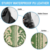 Hawaii Pua Kenikeni Lei Spare Tire Cover With Lau Maia Green