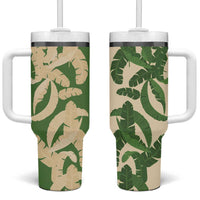 Hawaii Pua Kenikeni Lei Tumbler With Handle With Lau Maia Green