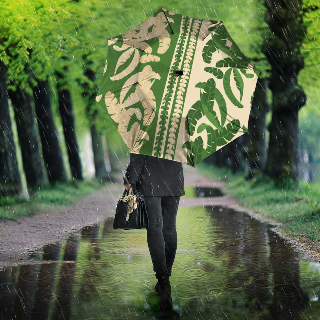 Hawaii Pua Kenikeni Lei Umbrella With Lau Maia Green