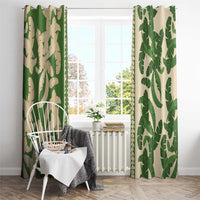 Hawaii Pua Kenikeni Lei Window Curtain With Lau Maia Green