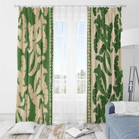 Hawaii Pua Kenikeni Lei Window Curtain With Lau Maia Green