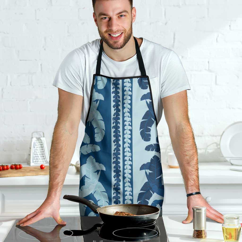 Hawaii Pua Kenikeni Lei Apron With Lau Maia Royal Blue