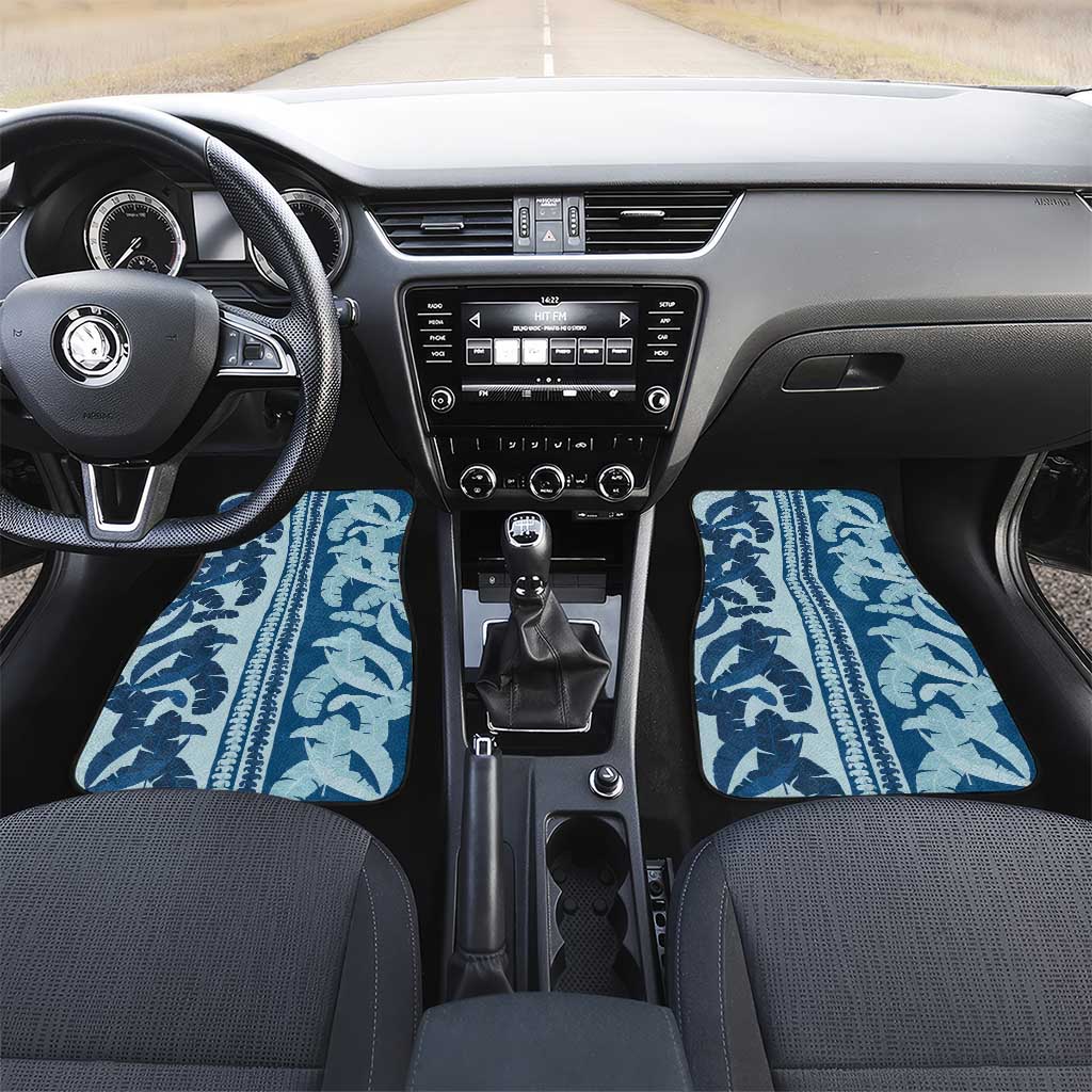 Hawaii Pua Kenikeni Lei Car Mats With Lau Maia Royal Blue