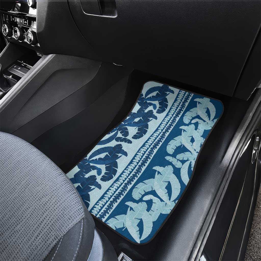Hawaii Pua Kenikeni Lei Car Mats With Lau Maia Royal Blue