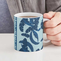 Hawaii Pua Kenikeni Lei Ceramic Mug With Lau Maia Royal Blue