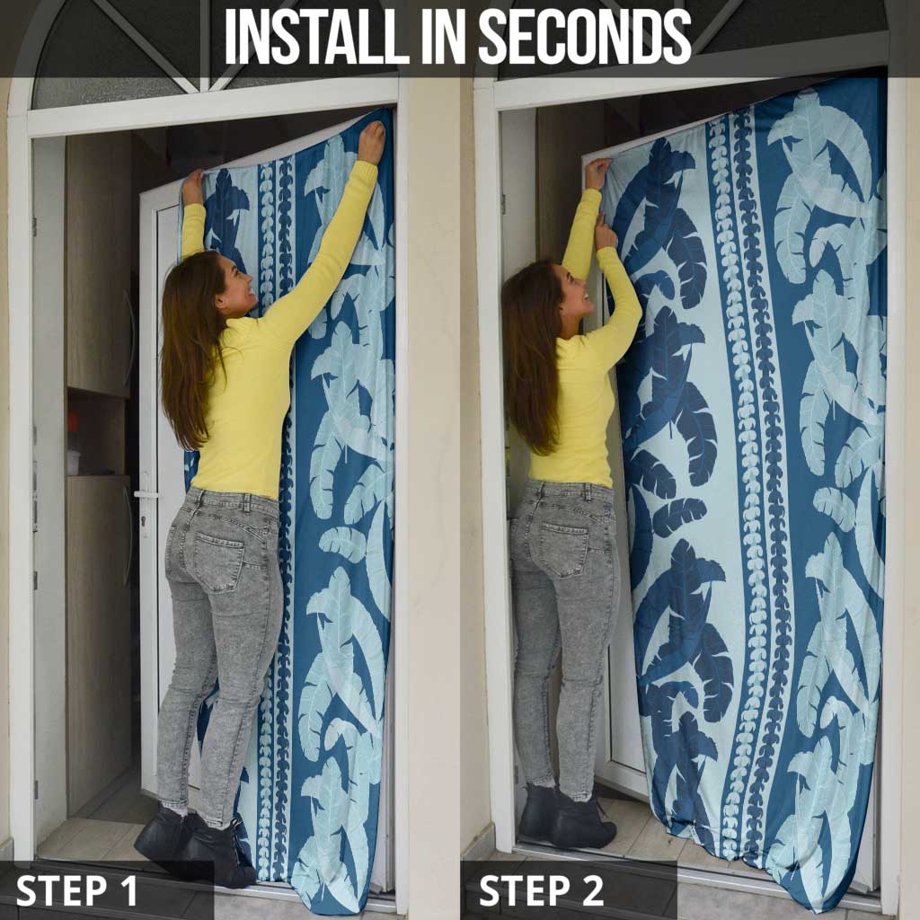 Hawaii Pua Kenikeni Lei Door Cover With Lau Maia Royal Blue