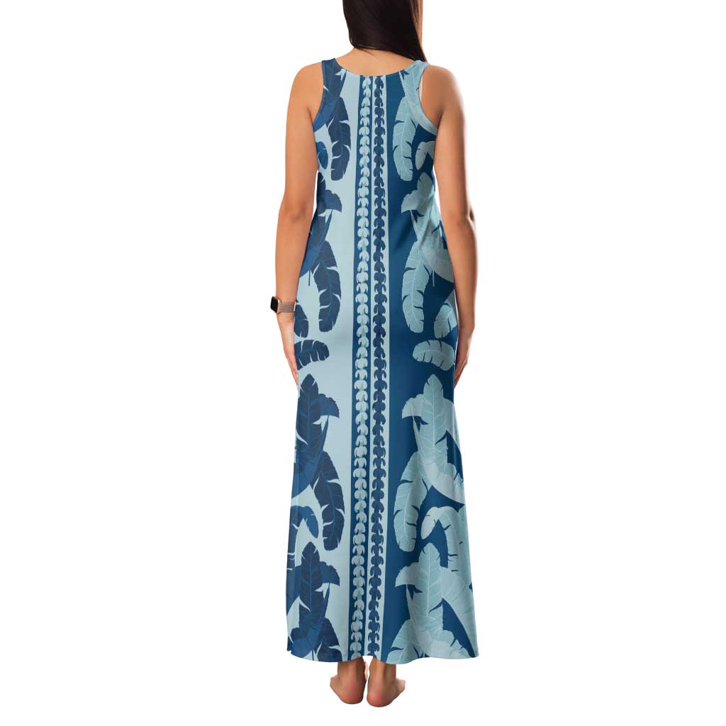 Hawaii Pua Kenikeni Lei Family Matching Tank Maxi Dress and Hawaiian Shirt With Lau Maia Royal Blue LT05 - Polynesian Pride