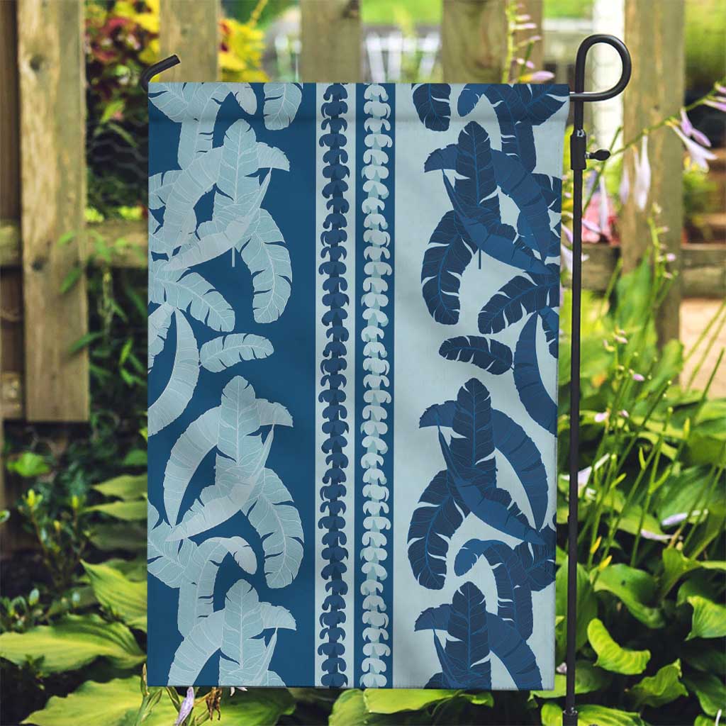 Hawaii Pua Kenikeni Lei Garden Flag With Lau Maia Royal Blue