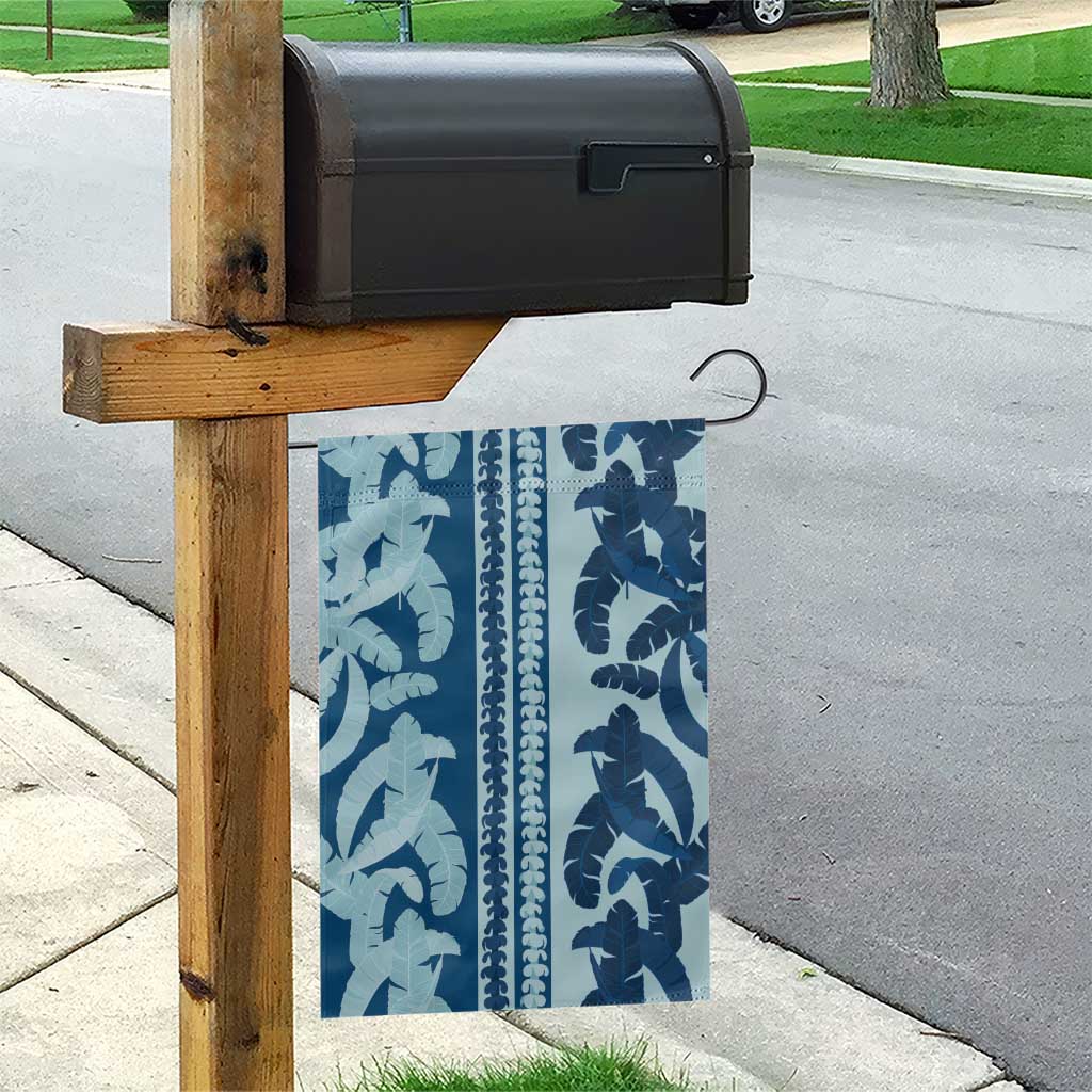 Hawaii Pua Kenikeni Lei Garden Flag With Lau Maia Royal Blue