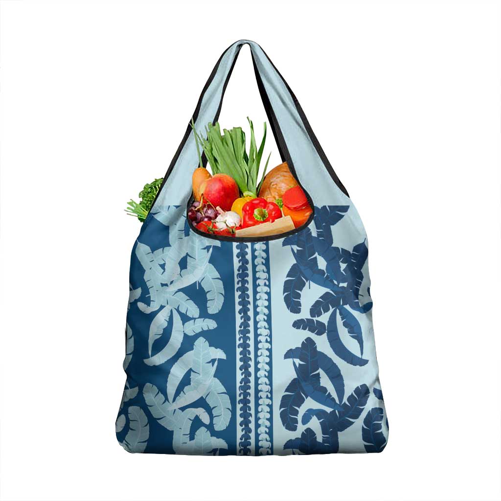 Hawaii Pua Kenikeni Lei Grocery Bag With Lau Maia Royal Blue