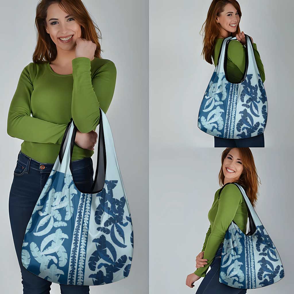 Hawaii Pua Kenikeni Lei Grocery Bag With Lau Maia Royal Blue