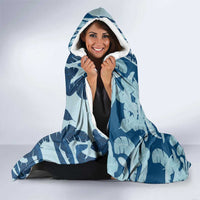Hawaii Pua Kenikeni Lei Hooded Blanket With Lau Maia Royal Blue