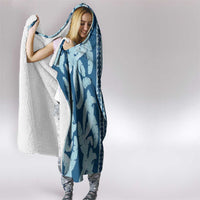 Hawaii Pua Kenikeni Lei Hooded Blanket With Lau Maia Royal Blue