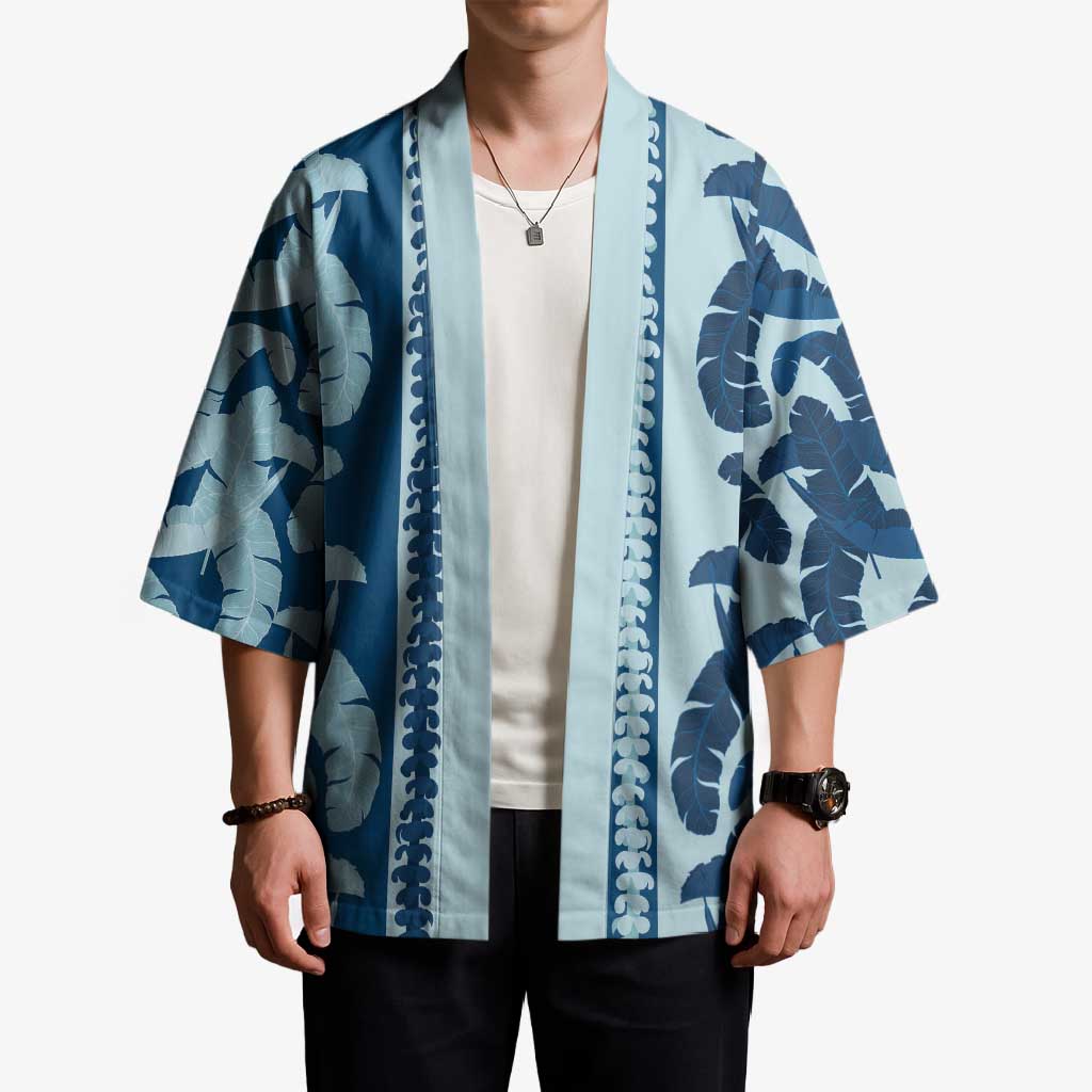 Hawaii Pua Kenikeni Lei Kimono With Lau Maia Royal Blue