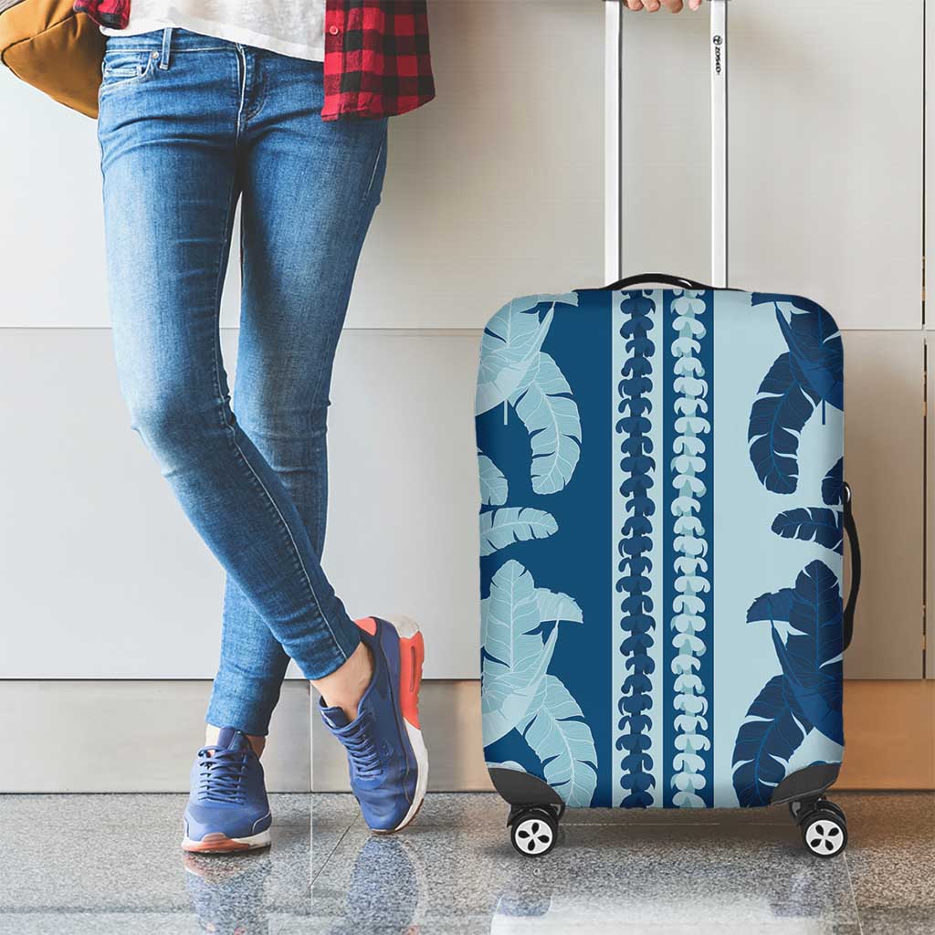 Hawaii Pua Kenikeni Lei Luggage Cover With Lau Maia Royal Blue
