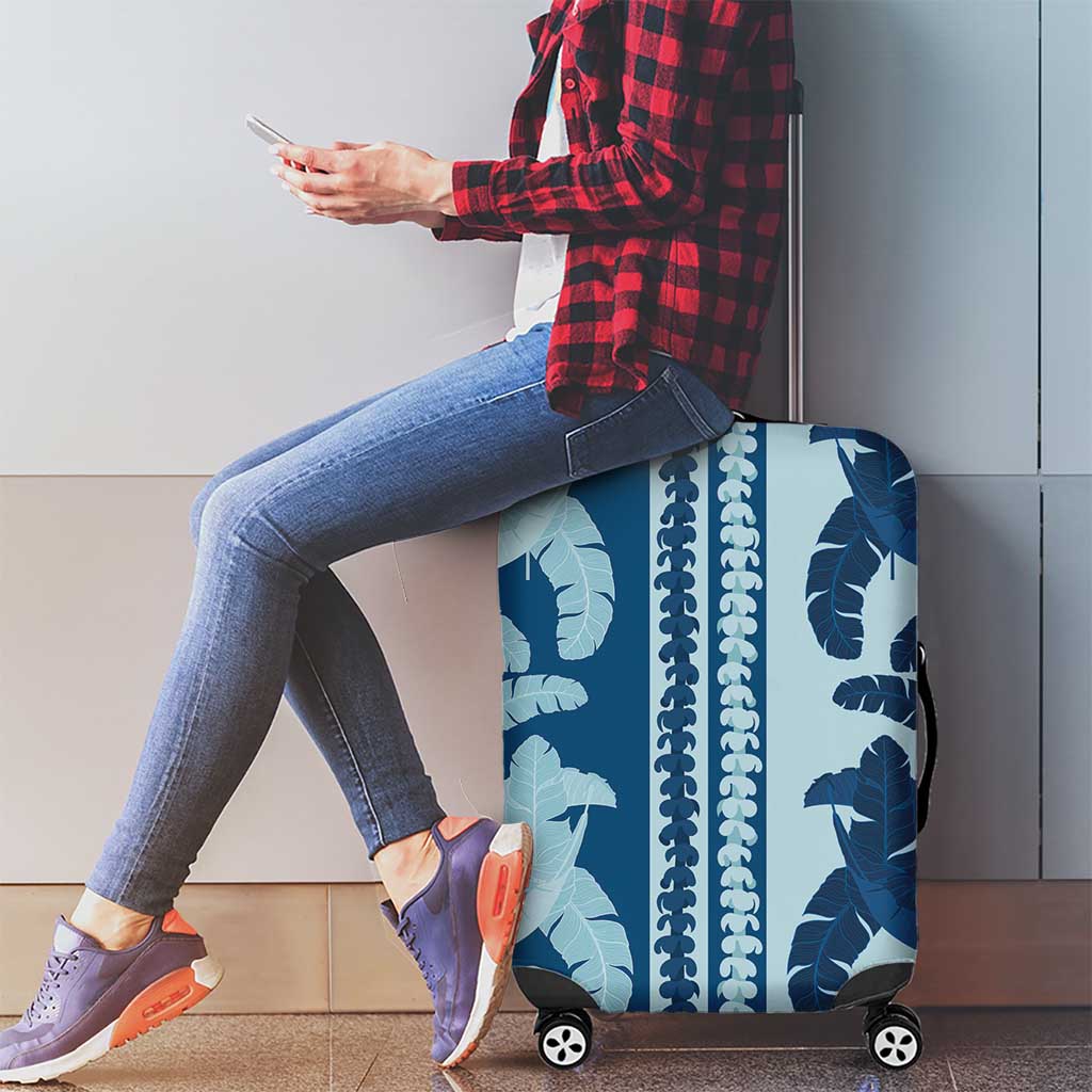 Hawaii Pua Kenikeni Lei Luggage Cover With Lau Maia Royal Blue