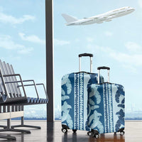 Hawaii Pua Kenikeni Lei Luggage Cover With Lau Maia Royal Blue