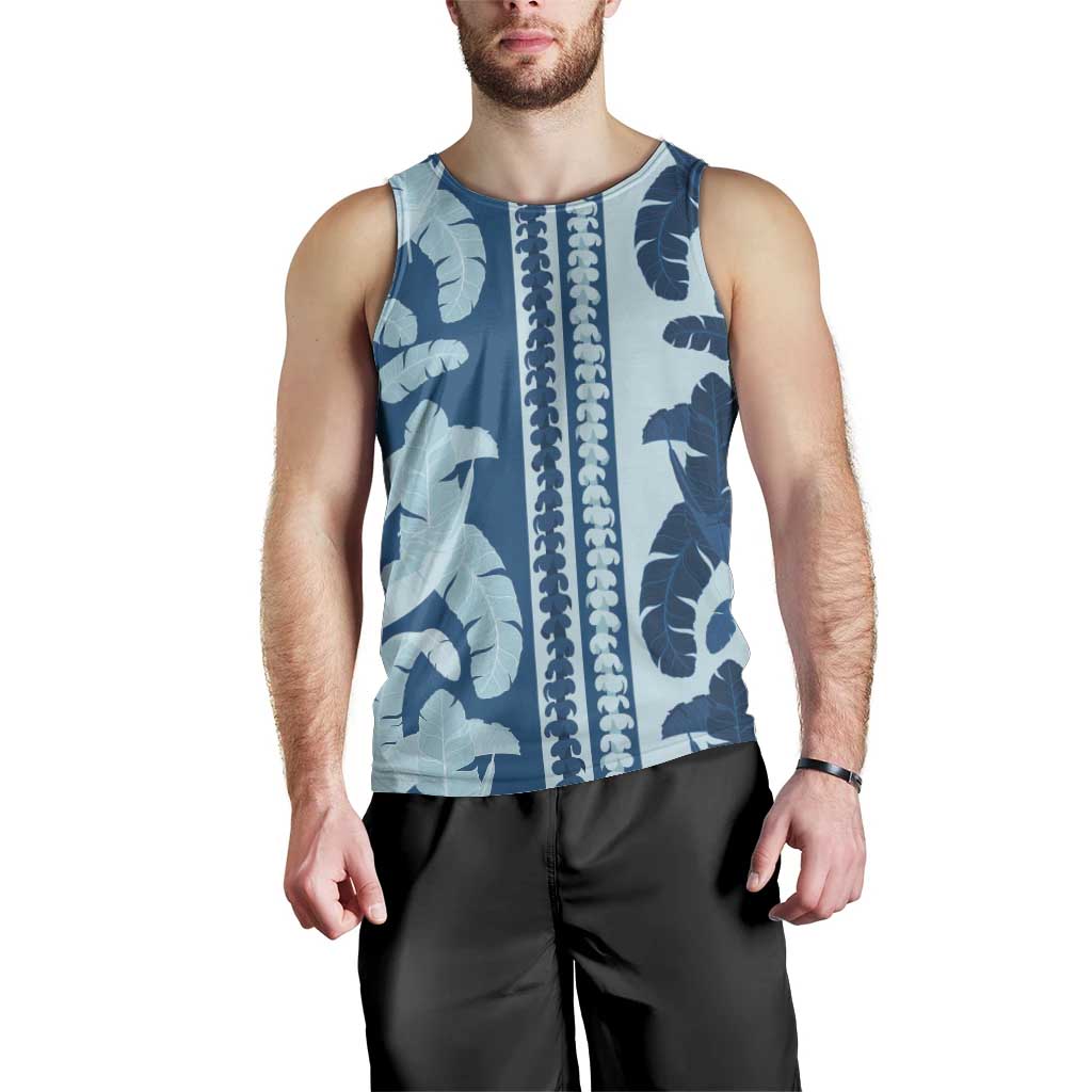Hawaii Pua Kenikeni Lei Men Tank Top With Lau Maia Royal Blue