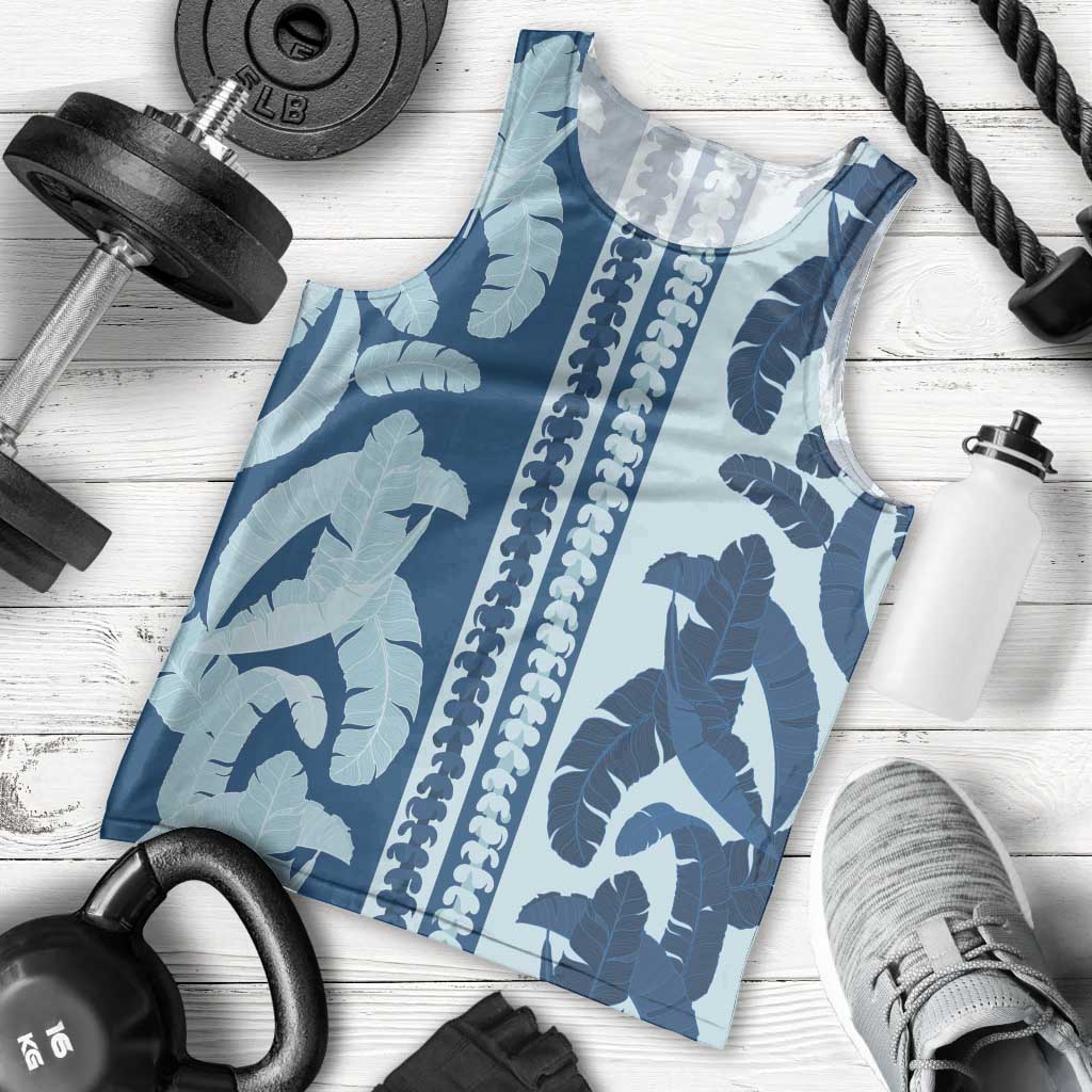 Hawaii Pua Kenikeni Lei Men Tank Top With Lau Maia Royal Blue