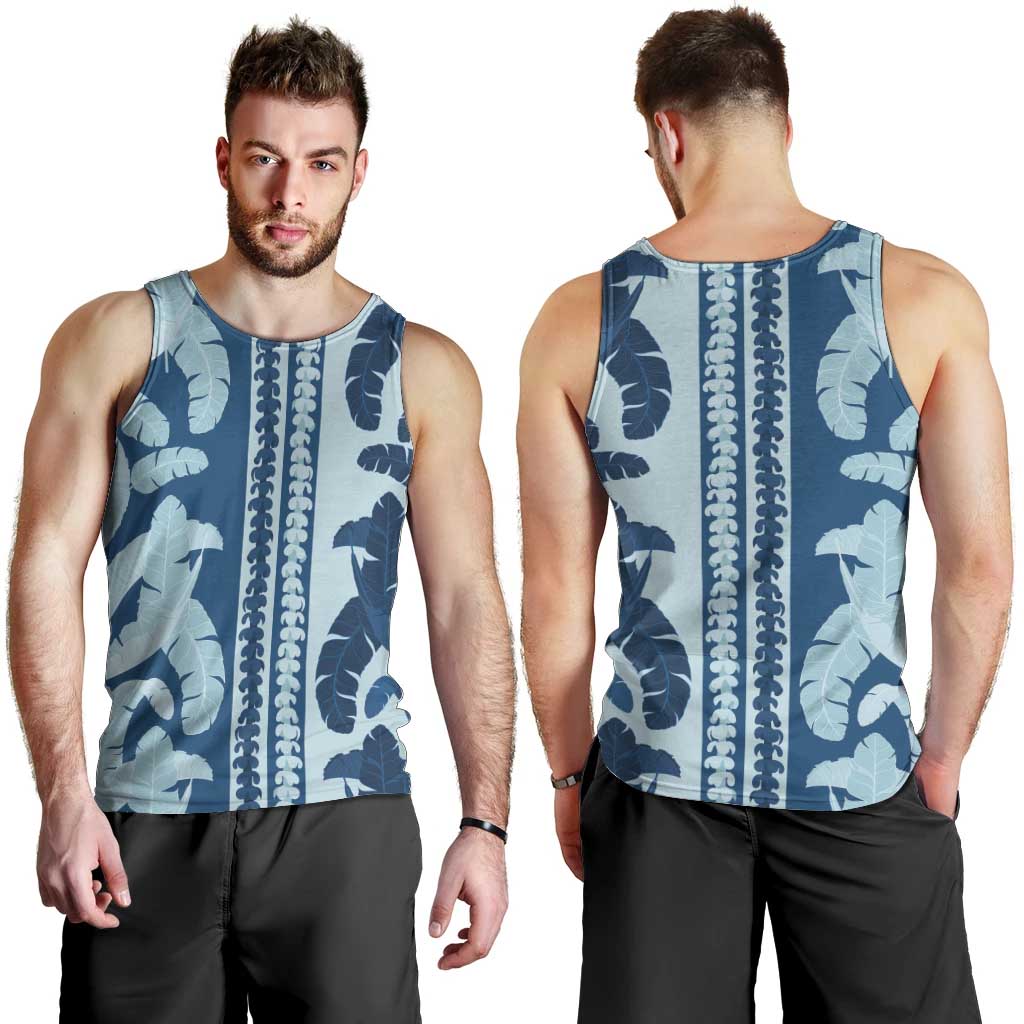 Hawaii Pua Kenikeni Lei Men Tank Top With Lau Maia Royal Blue