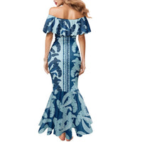 Hawaii Pua Kenikeni Lei Mermaid Dress With Lau Maia Royal Blue