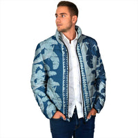 Hawaii Pua Kenikeni Lei Padded Jacket With Lau Maia Royal Blue