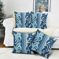 Hawaii Pua Kenikeni Lei Pillow Cover With Lau Maia Royal Blue
