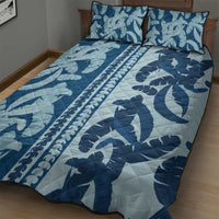 Hawaii Pua Kenikeni Lei Quilt Bed Set With Lau Maia Royal Blue