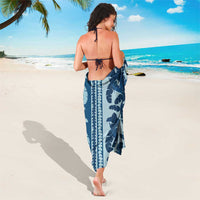 Hawaii Pua Kenikeni Lei Sarong With Lau Maia Royal Blue