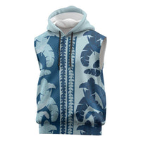 Hawaii Pua Kenikeni Lei Sleeveless Hoodie With Lau Maia Royal Blue