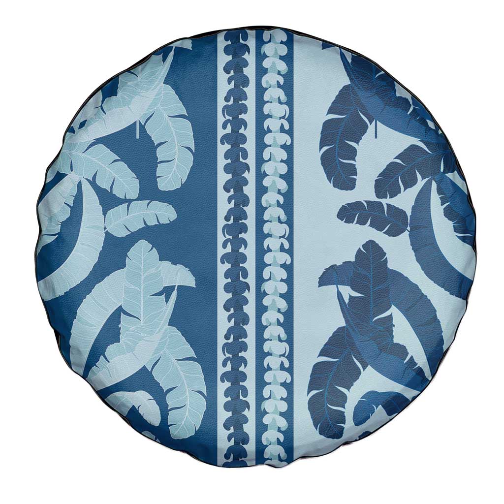 Hawaii Pua Kenikeni Lei Spare Tire Cover With Lau Maia Royal Blue