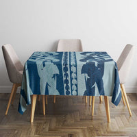 Hawaii Pua Kenikeni Lei Tablecloth With Lau Maia Royal Blue
