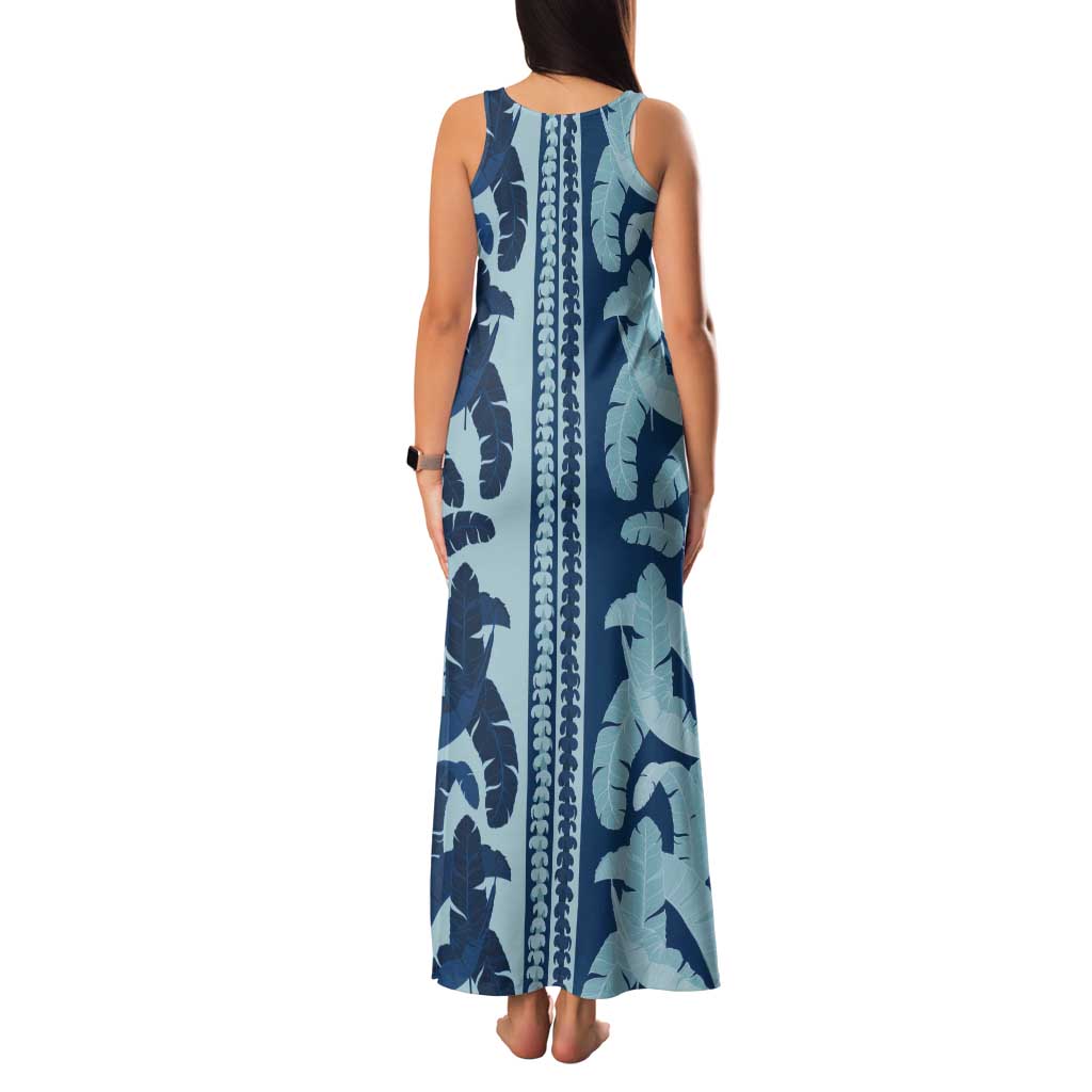 Hawaii Pua Kenikeni Lei Tank Maxi Dress With Lau Maia Royal Blue