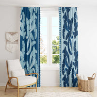 Hawaii Pua Kenikeni Lei Window Curtain With Lau Maia Royal Blue
