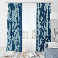 Hawaii Pua Kenikeni Lei Window Curtain With Lau Maia Royal Blue
