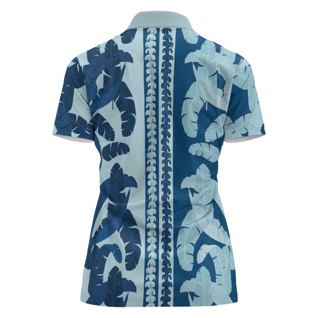 Hawaii Pua Kenikeni Lei Women Polo Shirt With Lau Maia Royal Blue