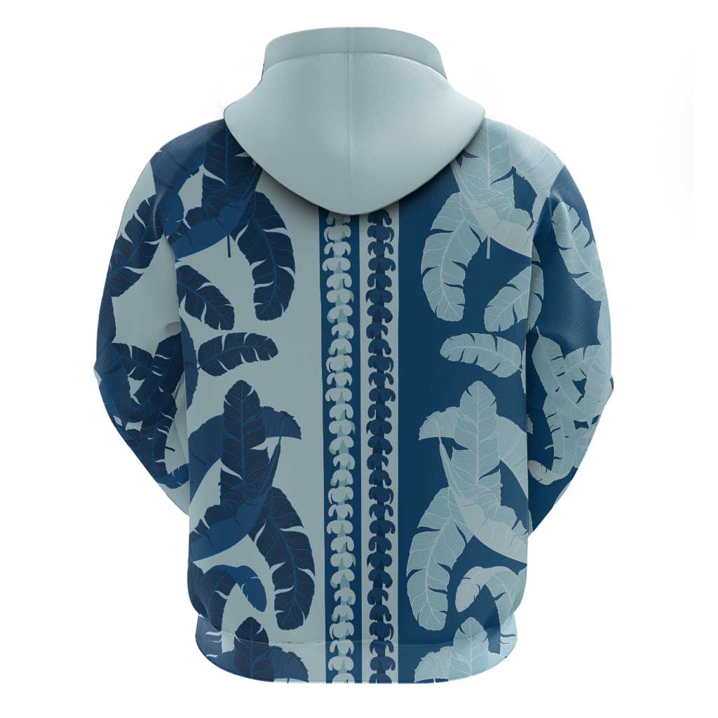 Hawaii Pua Kenikeni Lei Zip Hoodie With Lau Maia Royal Blue