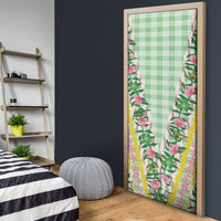 Hawaii Pikake Lokelani Plumeria Lei Door Cover Green Palaka Motifs