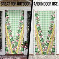 Hawaii Pikake Lokelani Plumeria Lei Door Cover Green Palaka Motifs